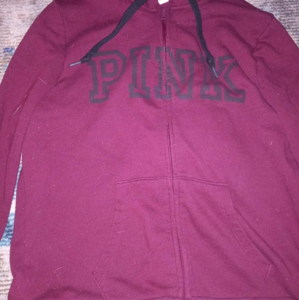 Maroon colored Full zip Victoria's Secret Pink Jacket